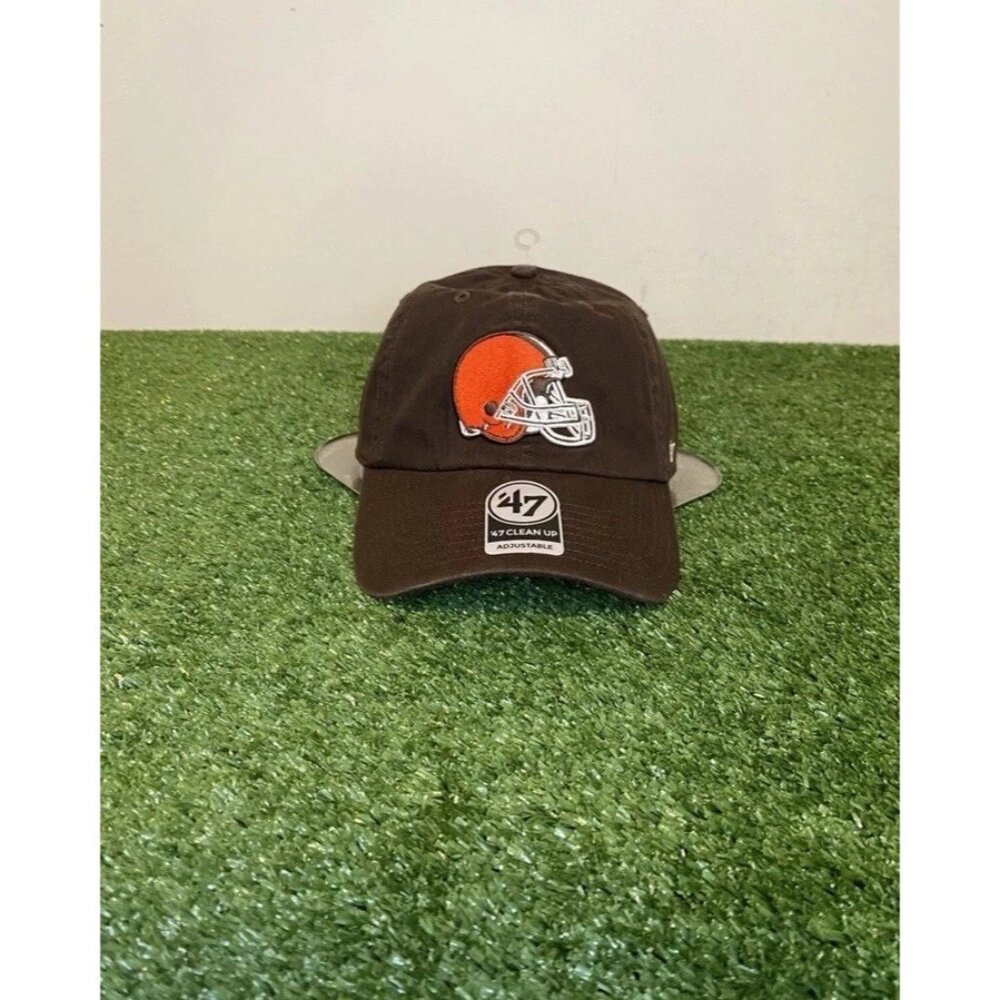 Cleveland Browns hat cap strap back brown orange '47 clean up dad mens new